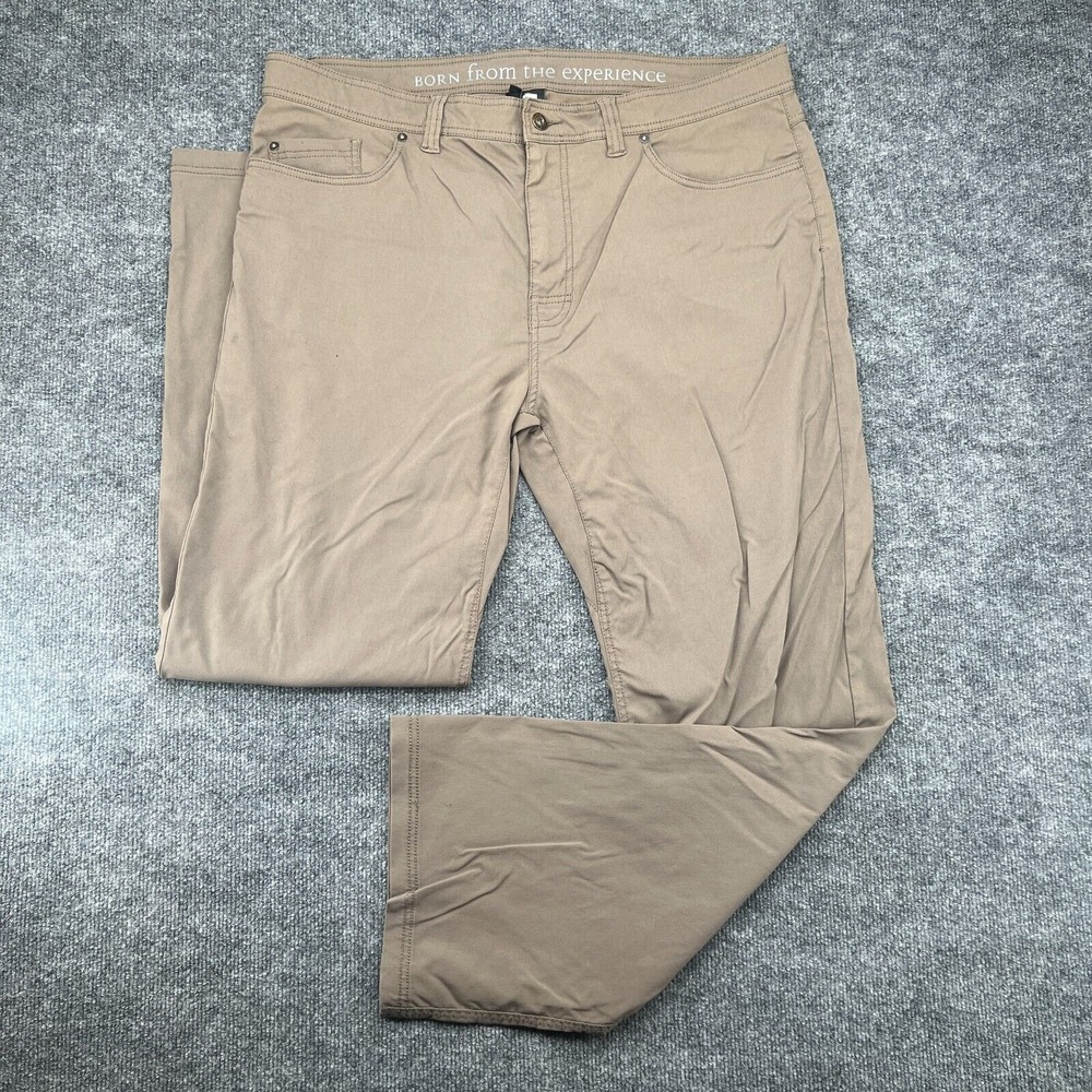 Prana‎ Brion II Stretch Brown Hiking Outdoor Pants Mens 40x32 Slim Fit